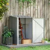 Caseta de jardín Quebec Outsunny puertas + ventilación + techo inclinado 156x236x174 cm