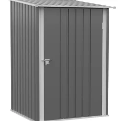 Caseta de jardín Quebec Outsunny puertas + ventilación + techo inclinado 156x236x174 cm