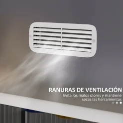 Caseta de jardín Toronto Outsunny puertas correderas + ventilación gris 198,5x238x132 cm