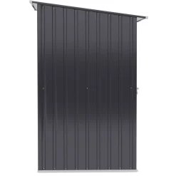 Caseta de jardín Toronto Outsunny puertas + ventilación + techo inclinado negro 160x100x103 cm