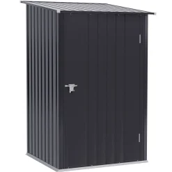 Caseta de jardín Toronto Outsunny puertas + ventilación + techo inclinado negro 160x100x103 cm
