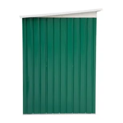 Caseta de jardín/cobertizo metálico verde 277x130x173 cm