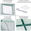 Caseta invernadero Outsunny con puerta+ventanas verde 198x245x200 cm