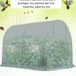 Caseta invernadero Outsunny con puerta+ventanas verde 198x245x200 cm