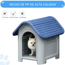 Caseta para perro PawHut azul/gris 66x75x59 cm