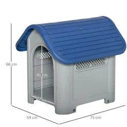 Caseta para perro PawHut azul/gris 66x75x59 cm