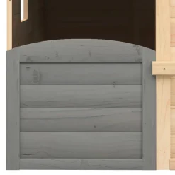 Casita de juegos de madera 3-12 años puerta con cierre y maceteros madera/gris