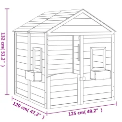 Casita de juegos de madera 3-12 años puerta con cierre y maceteros madera/gris