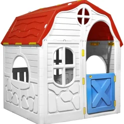 Casita de juegos plegable +2 años estilo cabaña con cerradura multicolor