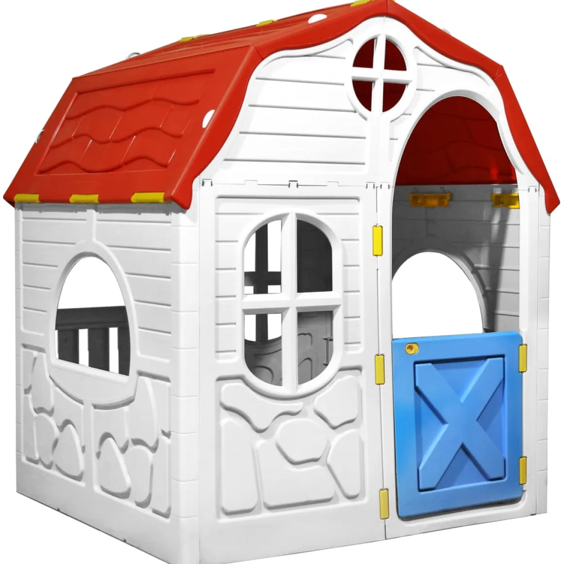 Casita de juegos plegable +2 años estilo cabaña con cerradura multicolor