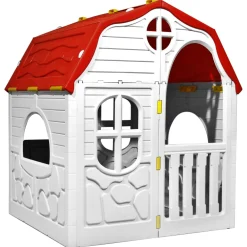 Casita de juegos plegable +2 años estilo cabaña con cerradura multicolor