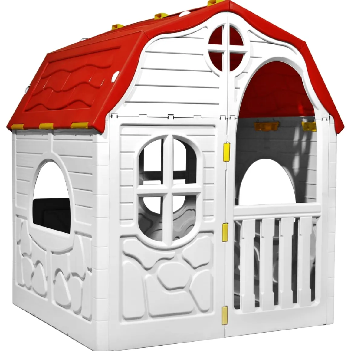 Casita de juegos plegable +2 años estilo cabaña con cerradura multicolor