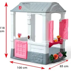 Casita de juguete Courtyard Cottage CB Toys con timbre eléctrico +18M rosa 118x100x83 cm