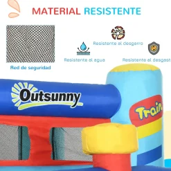 Castillo hinchable infantil Outsunny con tobogán multicolor 3-8A