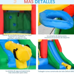 Castillo hinchable Outsunny con rociadores de agua +3A multicolor 215x245x330 cm