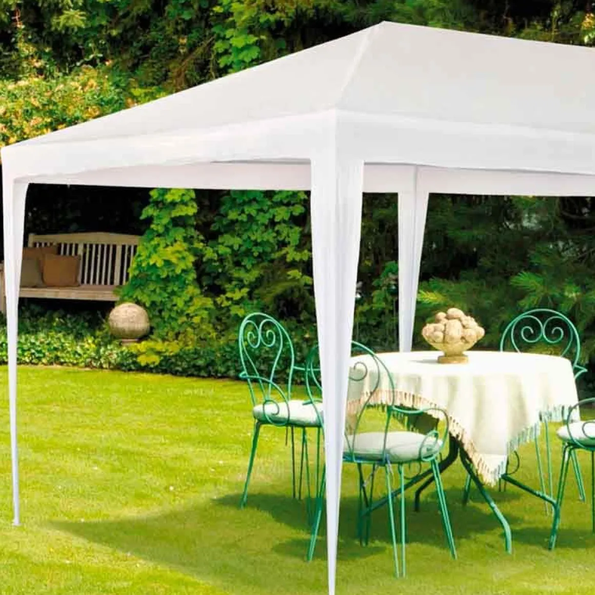 Cenador Aktive Garden 18m² de sombra blanco 255x600x300 cm