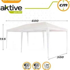 Cenador Aktive Garden 18m² de sombra blanco 255x600x300 cm