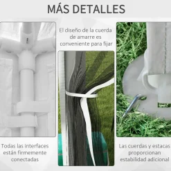 Cenador exterior Outsunny 2 puertas blanco/negro 4x3m