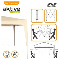 Cenador plegable Aktive 240x300x300 cm