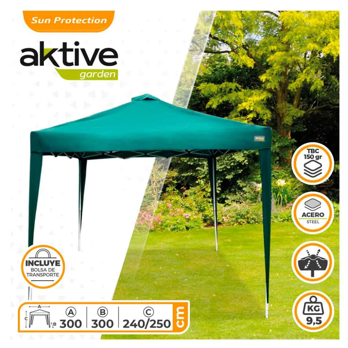 Cenador plegable Max-AIR Aktive 240/250x300x300 cm