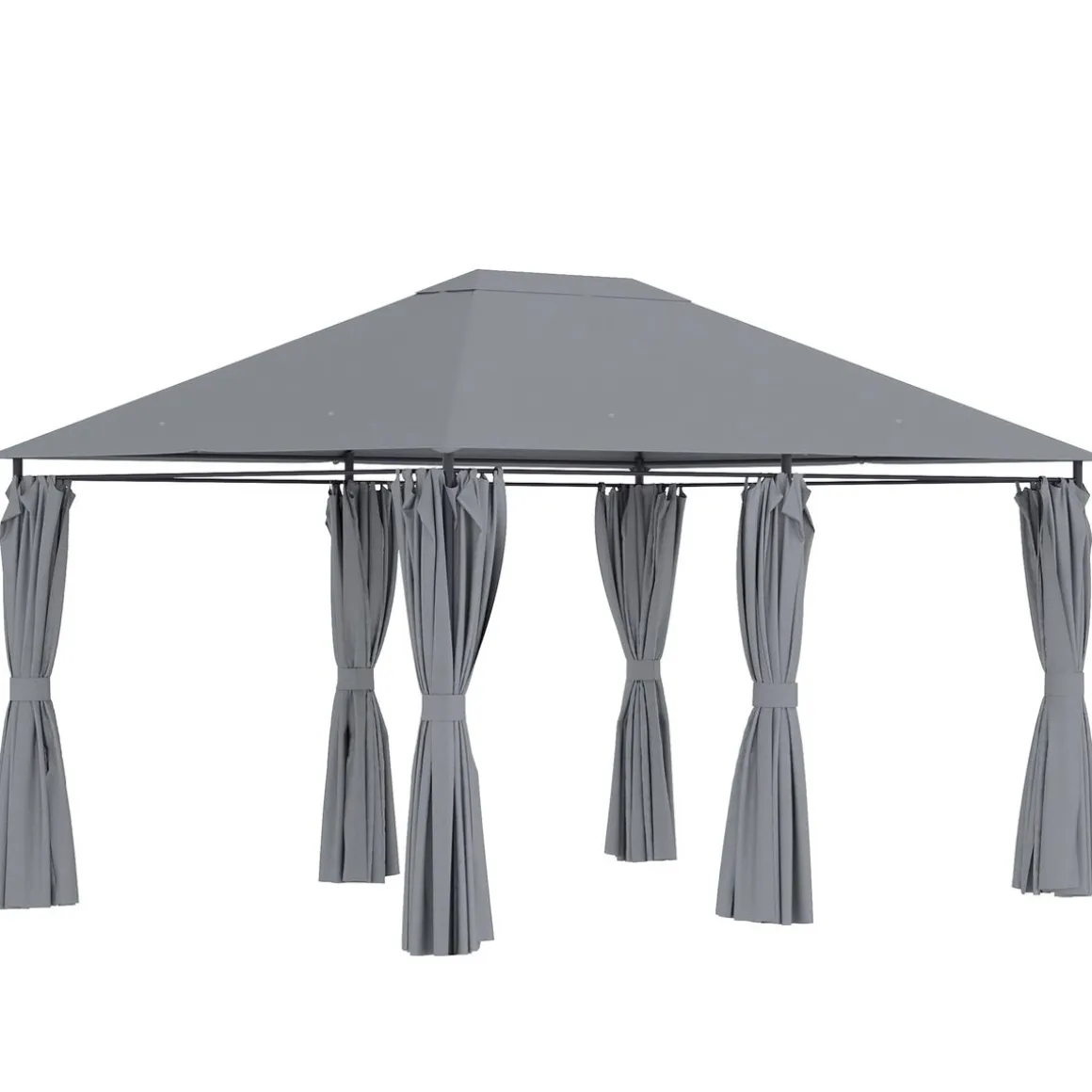 Cenador Tenerife Outsunny cortinas extraíbles + orificios de drenaje 272x400x300 cm