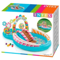 Centro de juegos acuático Candy Zone Intex hinchable +3A multicolor 130x191x295 cm