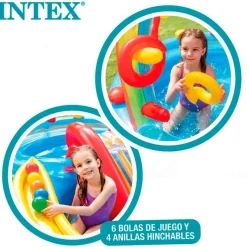 Centro de juegos hinchable Intex 2 piscinas con tobogán +2A multicolor 135x193x297 cm