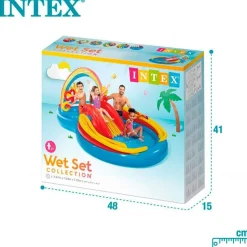 Centro de juegos hinchable Intex 2 piscinas con tobogán +2A multicolor 135x193x297 cm