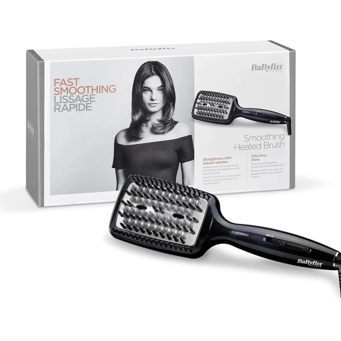 Cepillo alisador Babyliss Liss Brush HSB101E tecnología iónica negro