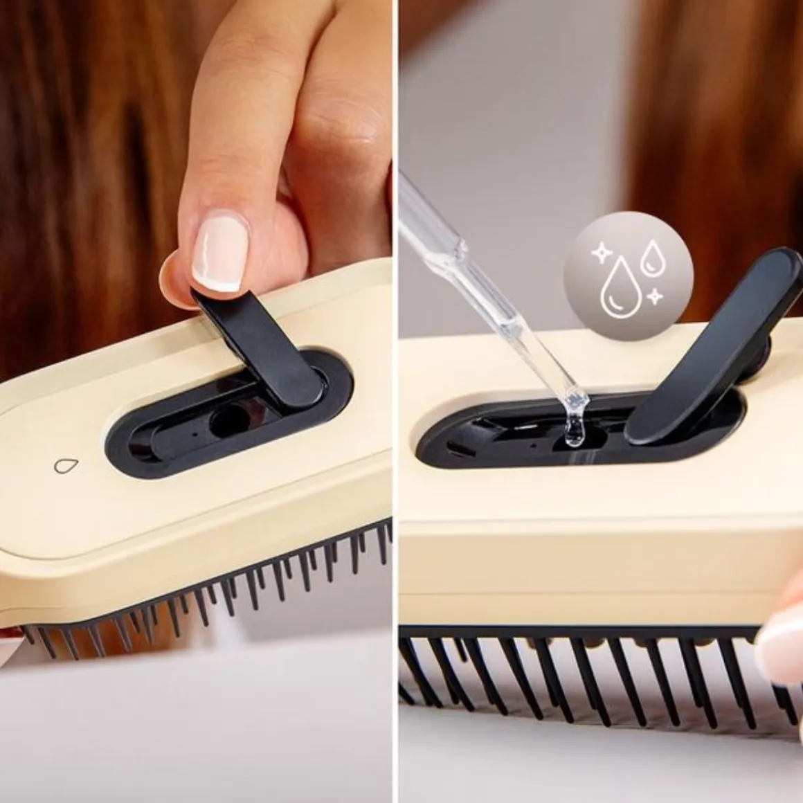 Cepillo reparador Cecotec HairCare Revitalize Little con aplicador y 4 luces LED beige