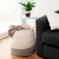 Cesta multiusos MOA Vinthera blanco/gris Ø40x45 cm