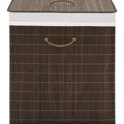 Cesto para ropa sucia con tapa y asas 60x52x32 cm