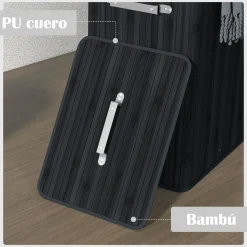 Cesto para ropa sucia Kunzita Homcom plegable con asas 60x40x30 cm
