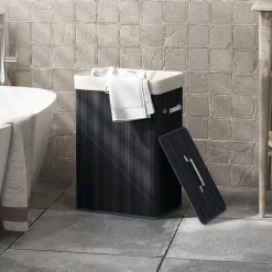 Cesto para ropa sucia Kunzita Homcom plegable con asas 60x40x30 cm
