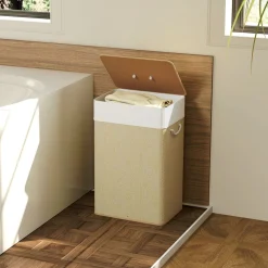 Cesto para ropa sucia Pirineo Homcom 72L bolsa extraíble 60x40x30 cm