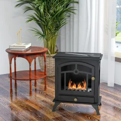 Chimenea de bioetanol Homcom 7000 BTU/h 0,9L negro 54x45x28 cm
