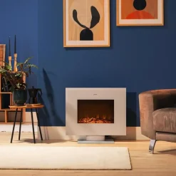 Chimenea eléctrica Cecotec Ready Warm 2710 Design Flames 2000W mando a distancia 26’’ blanco