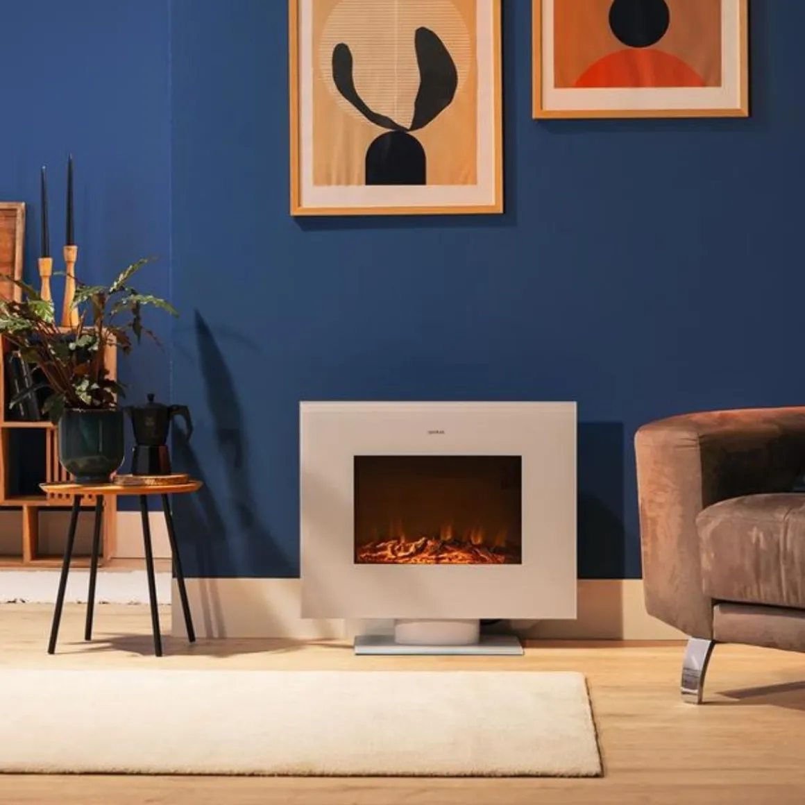 Chimenea eléctrica Cecotec Ready Warm 2710 Design Flames 2000W mando a distancia 26’’ blanco