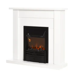 Chimenea eléctrica Classic Homcom 2000W 5 modos + temporizador blanco 95x102x30 cm