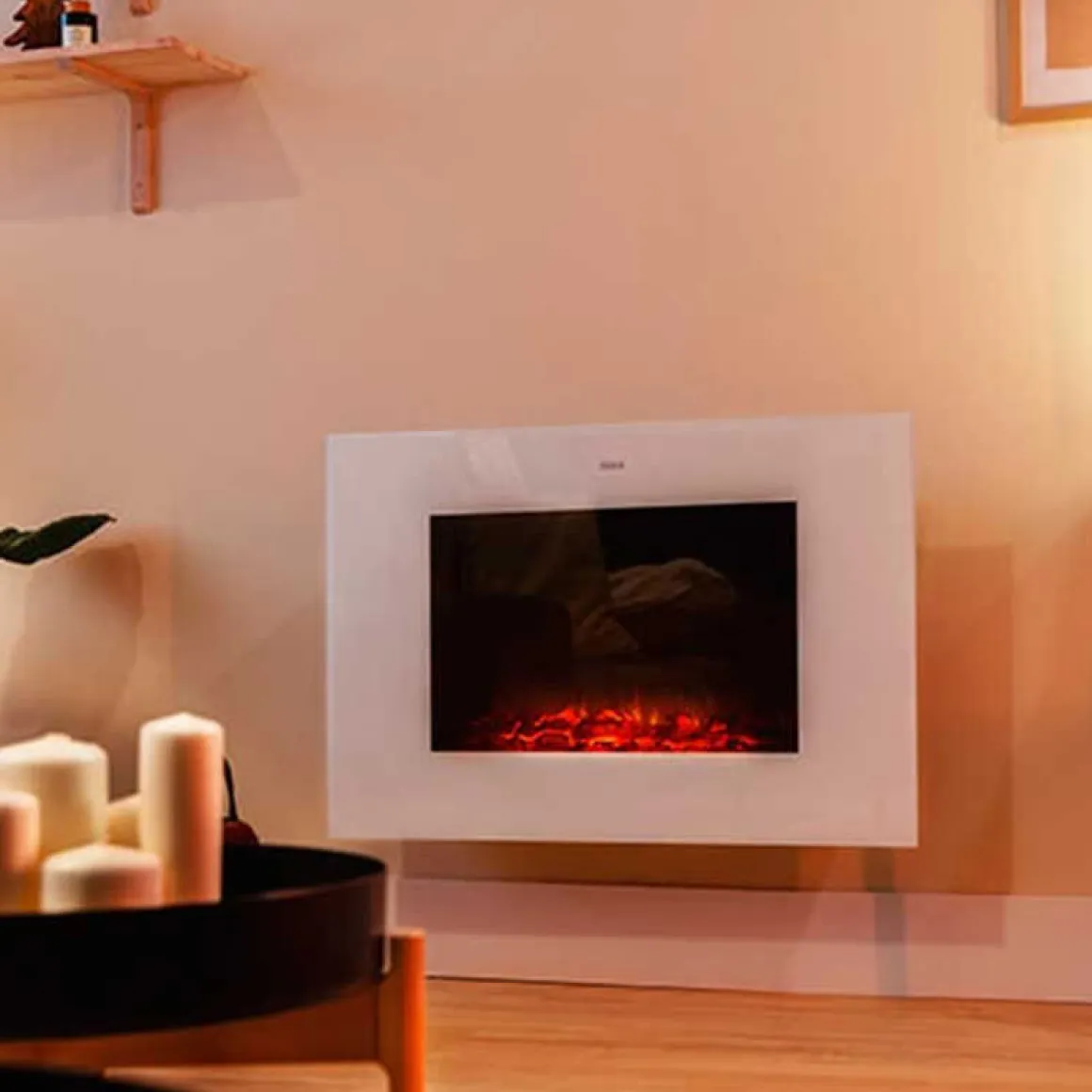 Chimenea Eléctrica Readywarm Curved Flames Connected