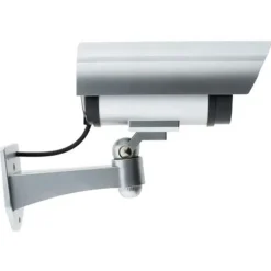 Cámara de seguridad ficticia luz indicadora integrada plata