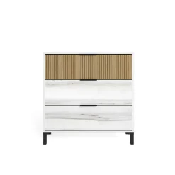 Cómoda Arles 3 cajones albo/rayado 81,3x80x40 cm