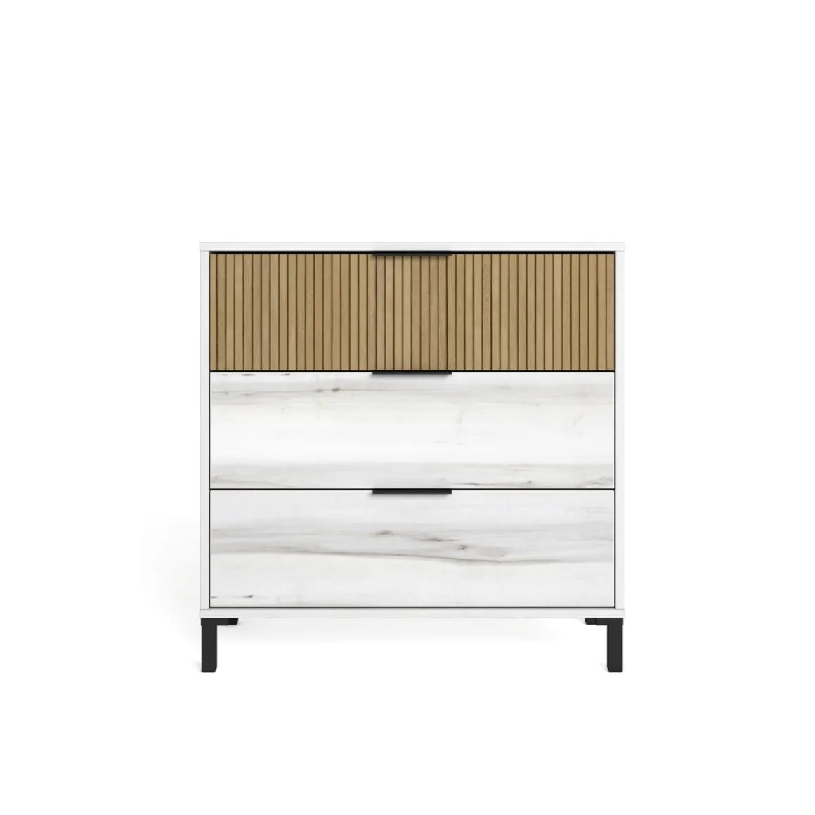 Cómoda Arles 3 cajones albo/rayado 81,3x80x40 cm