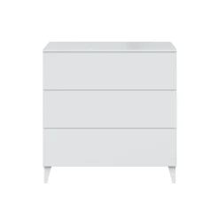 Cómoda Diva 3 cajones blanco brillo 76x80x40 cm