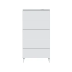 Cómoda Diva 5 cajones blanco brillo 117x61x40 cm
