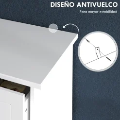 Cómoda Kalue Homcom 5 cajones blanco 91x74x40 cm