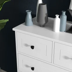 Cómoda Kalue Homcom 5 cajones blanco 91x74x40 cm