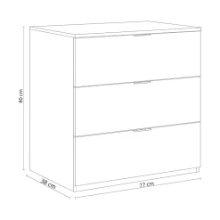 Cómoda Low Cost 3 cajones 80x77x38 cm