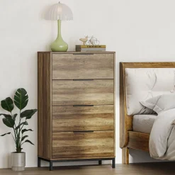 Cómoda Senda Homcom 4 cajones natural 105x62x35 cm