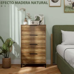 Cómoda Senda Homcom 4 cajones natural 105x62x35 cm